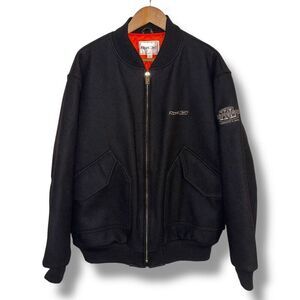 Reebok RBK Wool & Leather 2006 Super Bowl Bomber Jacket Sz L